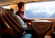 Man sitting in train