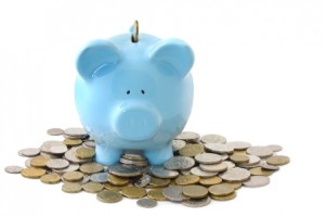 piggy bank on coins 