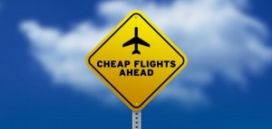 Cheap Flights Ahead Road Sign