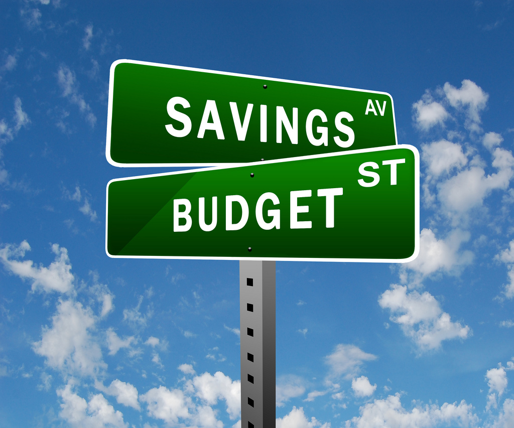 Savings and Budget signs
