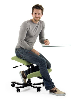 man on kneeling chair