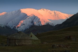 Beautiful mountains and huts