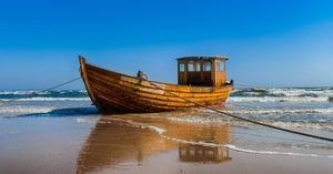 Fishing boat on beach