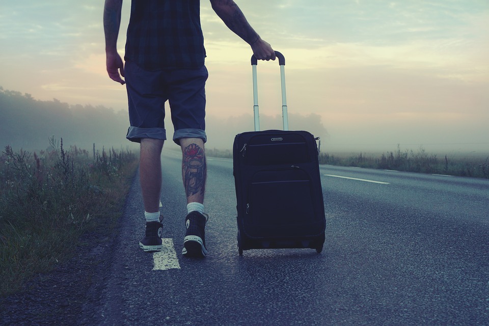 man traveling